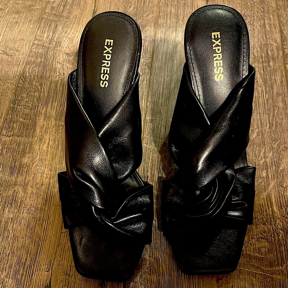 Express Black Knotted Mules